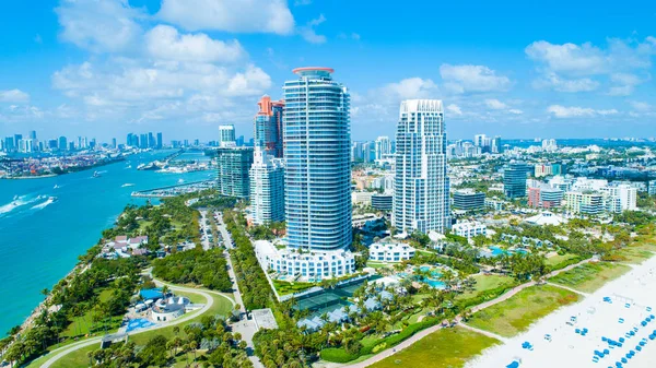 Vista Aérea South Beach Miami Beach Florida Eua — Fotografia de Stock