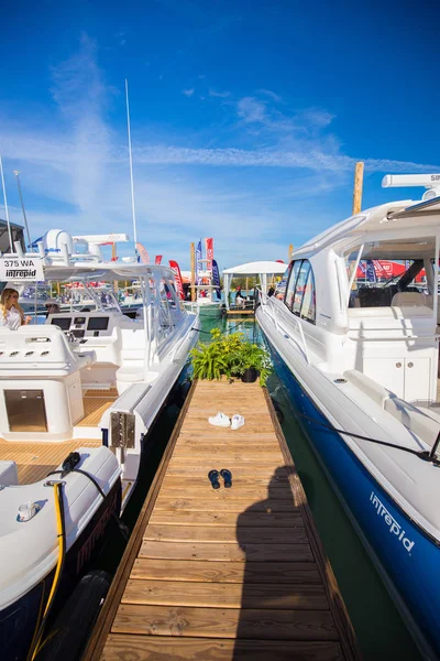 Usa Florida Miami Febrero 2017 Miami International Boat Show Centro — Foto de Stock