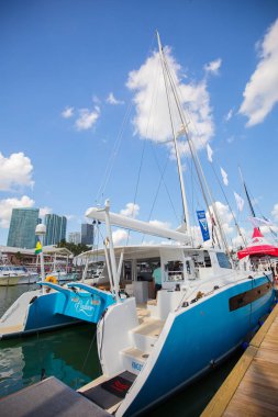 ABD, Florida, Miami - 17 Şubat 2017: Miami Uluslararası Boat Show, Downtown Miami, Key Biscayne