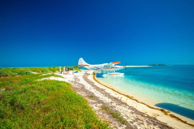 uçak üzerinde plaj, Meksika Körfezi'nde Kuru Tortugas Milli Parkı, Florida, ABD