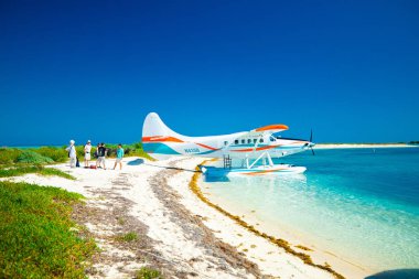 uçak üzerinde plaj, Meksika Körfezi'nde Kuru Tortugas Milli Parkı, Florida, ABD
