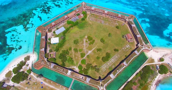 Légi Felvétel Polgárháború Fort Jefferson Száraz Tortugas Nemzeti Park Amerikai — Stock Fotó