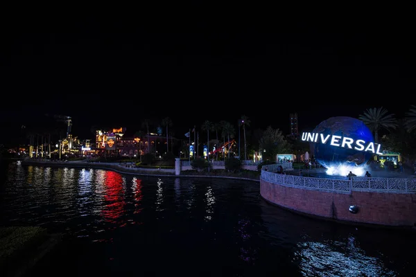 Orlando Marzo 2017 Famoso Universal Globe Universal Studios Por Noche —  Fotos de Stock
