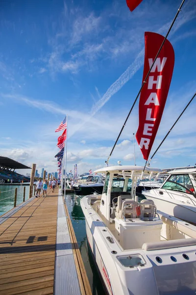 Usa Florida Miami Febrero 2017 Miami International Boat Show Centro — Foto de Stock