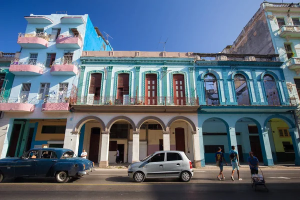 Vecchi Edifici Colorati Strada Del Centro Storico Avana Cuba — Foto Stock