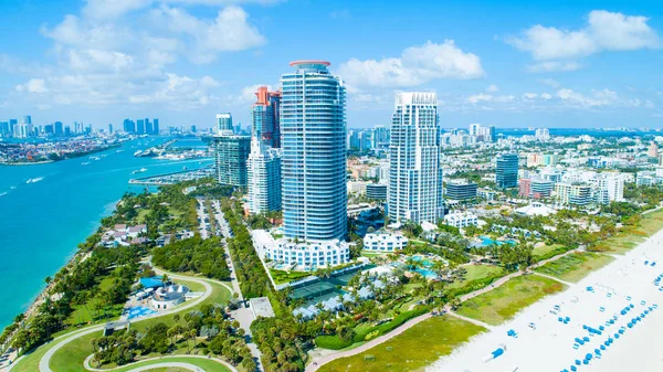 Vista Aérea South Beach Miami Beach Florida Eua — Fotografia de Stock