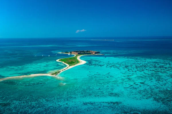 Vue Aérienne Fort Jefferson Golfe Mexique Dans Parc National Dry — Photo