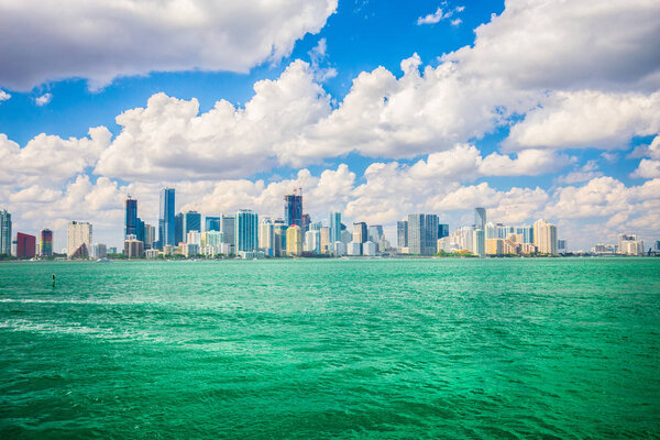 Buildings and water at Miami Beach, South Beach, Florida, USA