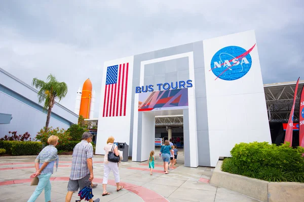 Nasa Firma Centro Espacial Kennedy Cabo Cañaveral Florida —  Fotos de Stock