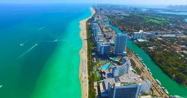 Αεροφωτογραφία Του South Beach Miami Beach Φλόριντα Ηπα — Φωτογραφία Αρχείου