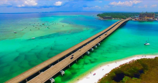 Vue Aérienne Pont Sur Redneck Beach Panama City Floride États — Photo