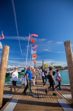ABD, Florida, Miami - 17 Şubat 2017: Miami Uluslararası Boat Show, Downtown Miami, Key Biscayne