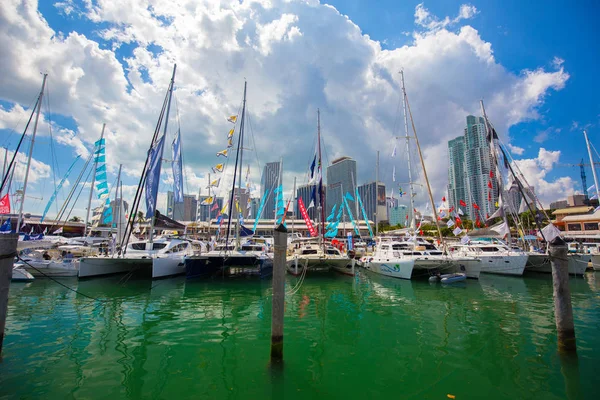 Usa Florida Miami Febrero 2017 Miami International Boat Show Centro — Foto de Stock