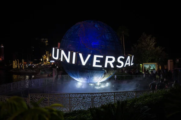 Orlando Eua Março 2017 Famoso Universal Globe Universal Studios Noite — Fotografia de Stock