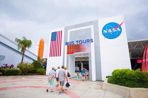 Nasa Firma Centro Espacial Kennedy Cabo Cañaveral Florida —  Fotos de Stock