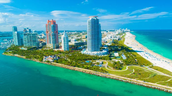 Flygfoto Miami Beach South Beach Florida Usa — Stockfoto