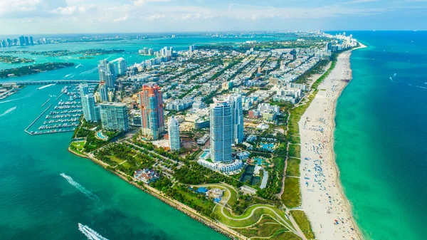 Vista Aerea Miami Beach South Beach Florida Usa — Foto Stock
