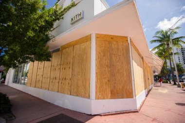 Abd. Florida. Miami Beach, Eylül 2017: Miami Beach Şehri Irma kasırgasına hazırlanıyor. Florida. Abd.