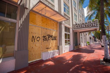 Abd. Florida. Miami Beach, Eylül 2017: Miami Beach Şehri Irma kasırgasına hazırlanıyor. Florida. Abd.