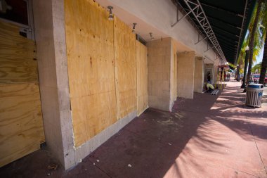 Abd. Florida. Miami Beach, Eylül 2017: Miami Beach Şehri Irma kasırgasına hazırlanıyor. Florida. Abd.
