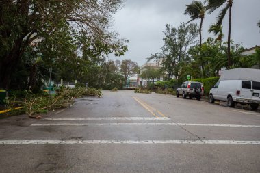 Miami Beach, Florida, ABD - 11 Eylül 2017: Irma Kasırgası'ndan sonra City Miami Beach