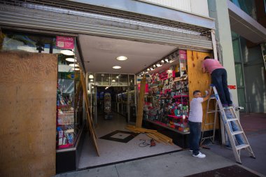 Abd. Florida. Miami Beach, Eylül 2017: Miami Beach Şehri Irma kasırgasına hazırlanıyor. Florida. Abd.