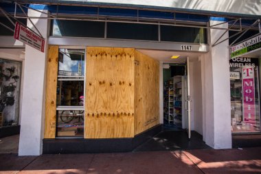 Abd. Florida. Miami Beach, Eylül 2017: Miami Beach Şehri Irma kasırgasına hazırlanıyor. Florida. Abd.