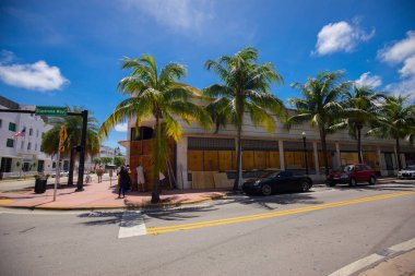 Abd. Florida. Miami Beach, Eylül 2017: Miami Beach Şehri Irma kasırgasına hazırlanıyor. Florida. Abd.