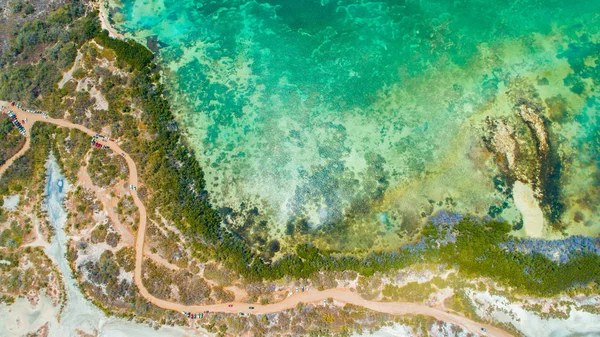 Vista Aérea Playa Sucia Lagos Salados Punta Jaguey Puerto Rico — Foto de Stock