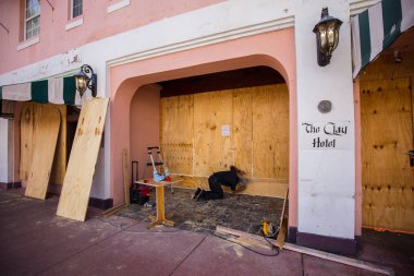 Abd. Florida. Miami Beach, Eylül 2017: Miami Beach Şehri Irma kasırgasına hazırlanıyor. Florida. Abd.