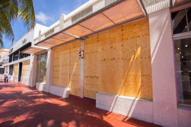 Abd. Florida. Miami Beach, Eylül 2017: Miami Beach Şehri Irma kasırgasına hazırlanıyor. Florida. Abd.