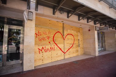 Abd. Florida. Miami Beach, Eylül 2017: Miami Beach Şehri Irma kasırgasına hazırlanıyor. Florida. Abd.
