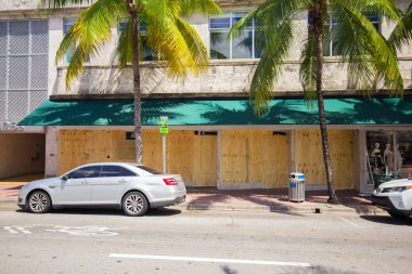 Abd. Florida. Miami Beach, Eylül 2017: Miami Beach Şehri Irma kasırgasına hazırlanıyor. Florida. Abd.