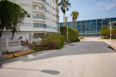Miami Beach, Florida, ABD - 11 Eylül 2017: Irma Kasırgası'ndan sonra City Miami Beach