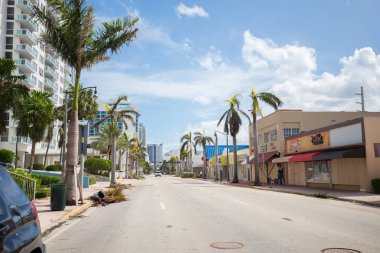 Miami Beach, Florida, ABD - 11 Eylül 2017: Irma Kasırgası'ndan sonra City Miami Beach