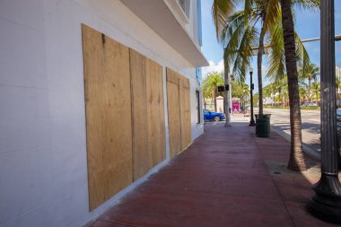 Abd. Florida. Miami Beach, Eylül 2017: Miami Beach Şehri Irma kasırgasına hazırlanıyor. Florida. Abd.