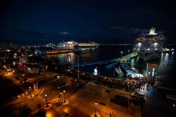 Vista Aerea Navi Ormeggiate Vicino Centro Storico Old San Juan — Foto Stock