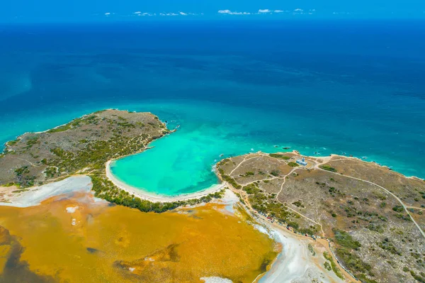 Vista Aérea Playa Sucia Lagos Salados Punta Jaguey Puerto Rico — Foto de Stock