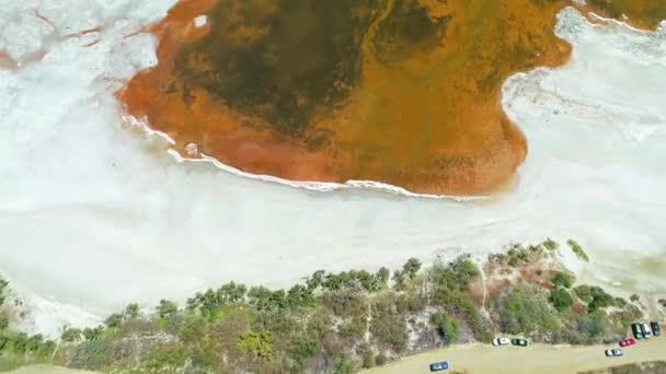 Aerial View Playa Sucia Beach Salt Lakes Punta Jaguey Puerto — Stock Video