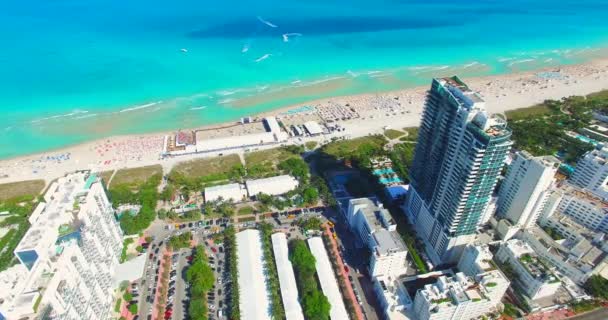 Вид Воздуха South Beach Miami Beach Флорида Сша — стоковое видео