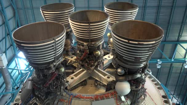 Apollo Saturn Center Space Hangar Rakietą Kennedy Space Center Florydzie — Wideo stockowe
