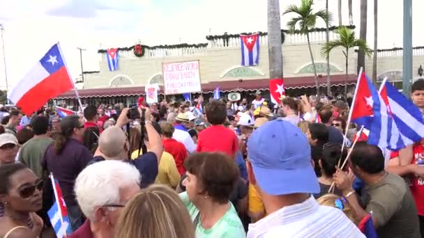 Miami Little Havana Florida Noviembre 2016 Personas Pequeña Habana Miami — Vídeo de stock