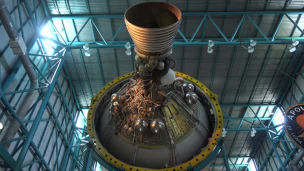 Apollo Saturn Center Space Hangár Rakéta Kennedy Space Center Ben — Stock videók