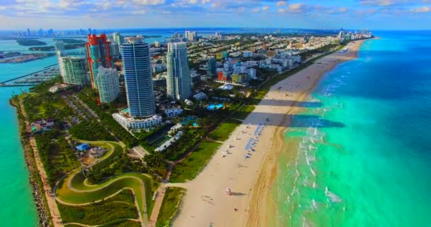 Vista Aerea South Beach Miami Beach Florida Stati Uniti America — Video Stock