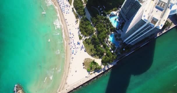 Luftaufnahme Von Südstrand Miami Beach Florida Usa — Stockvideo