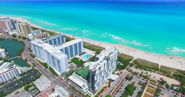 Vista Aérea South Beach Miami Beach Florida Eua — Vídeo de Stock