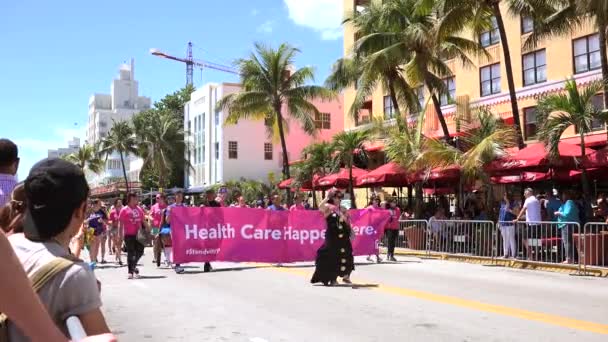 Miami Florida April 2016 Folk Årliga Miami Beach Gay Pride — Stockvideo