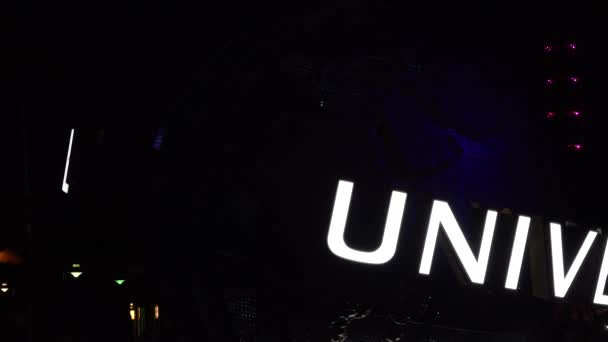 Orlando Marzo 2017 Famoso Universal Globe Universal Studios Por Noche — Vídeos de Stock