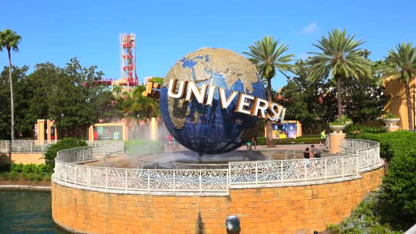 Orlando Usa März 2017 Berühmter Universeller Globus Universal Studios Orlando — Stockvideo