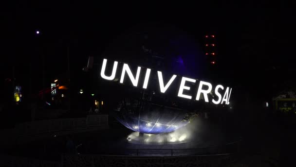 Orlando Eua Março 2017 Famoso Universal Globe Universal Studios Noite — Vídeo de Stock